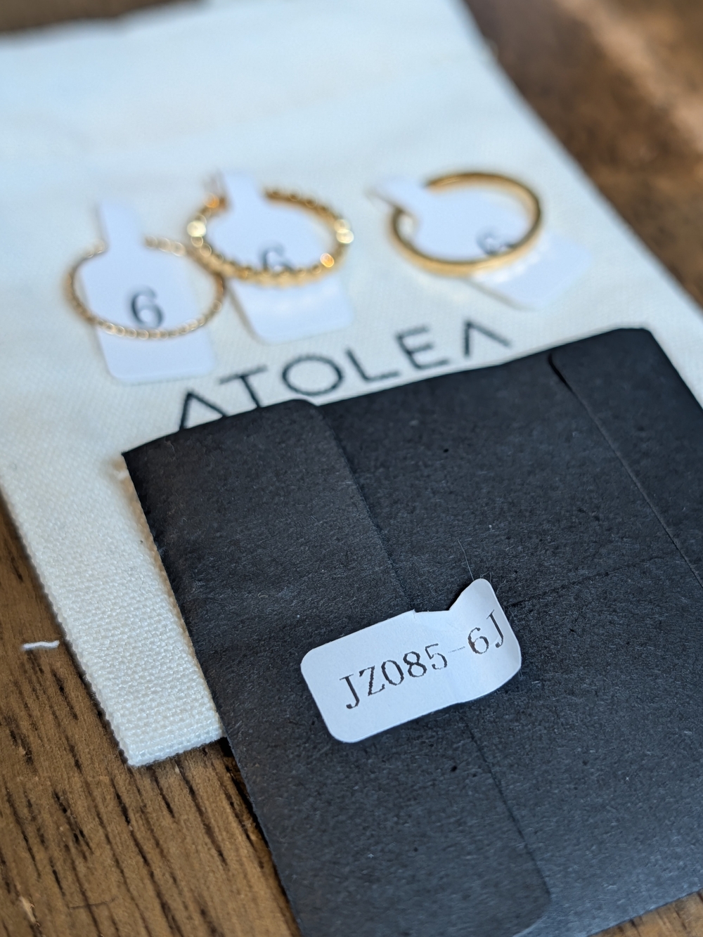 Atolea Textured Stackable Daily Ring Set - Gold - Picture 6 of 6